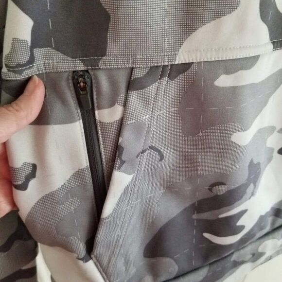 Nike Training Therma Fit Snow Gray Camo Print Hoodie Sz Sm Kangaroo Pocket - Picture 6 of 12